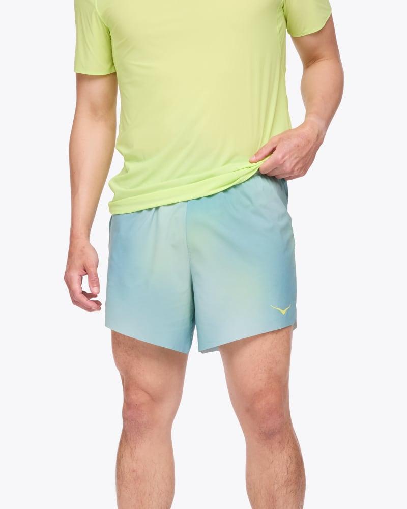 HOKA Mens Glide 5 Short W/Brief in Olive Haze, Size Medium Product Image