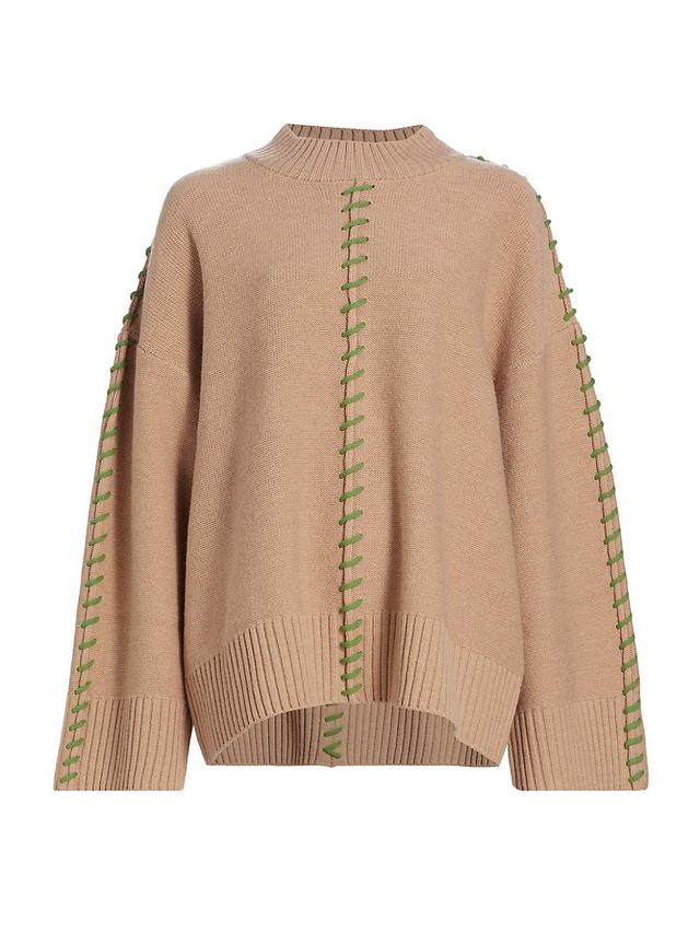 Womens Leith Whipstitch Turtleneck Sweater Product Image
