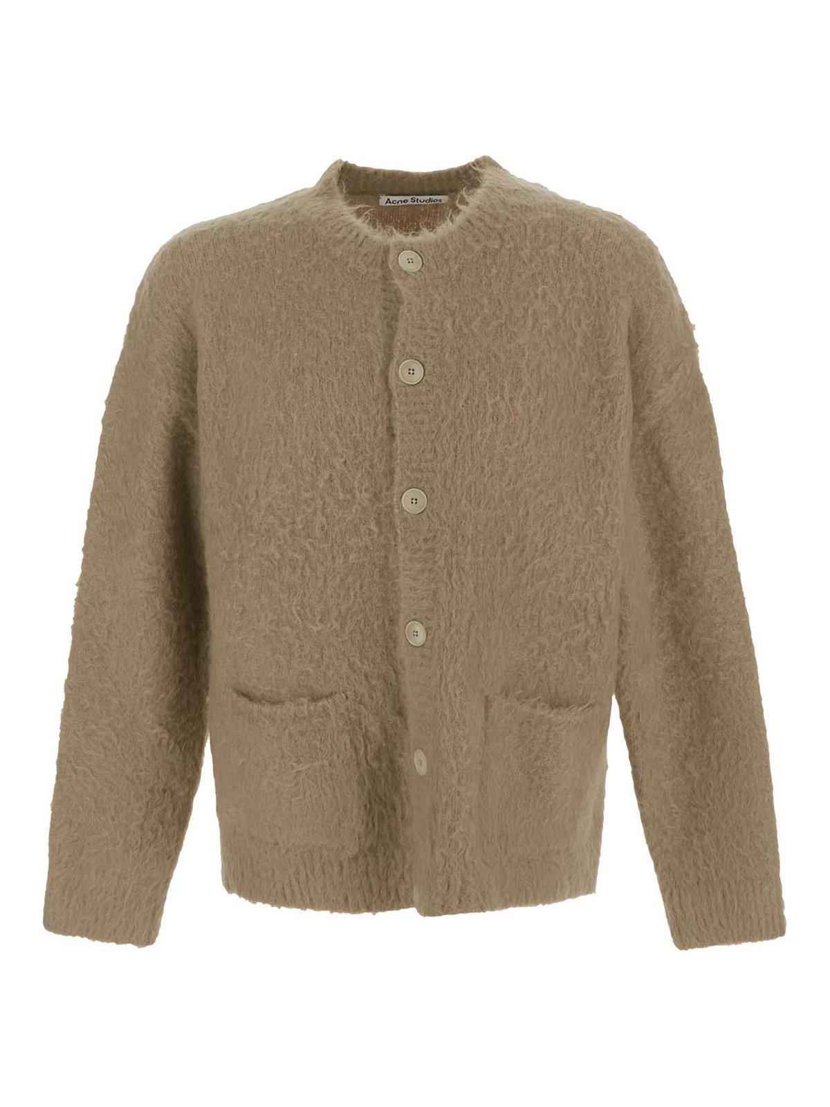 ACNE STUDIOS Wool Cardigan In Beige Product Image