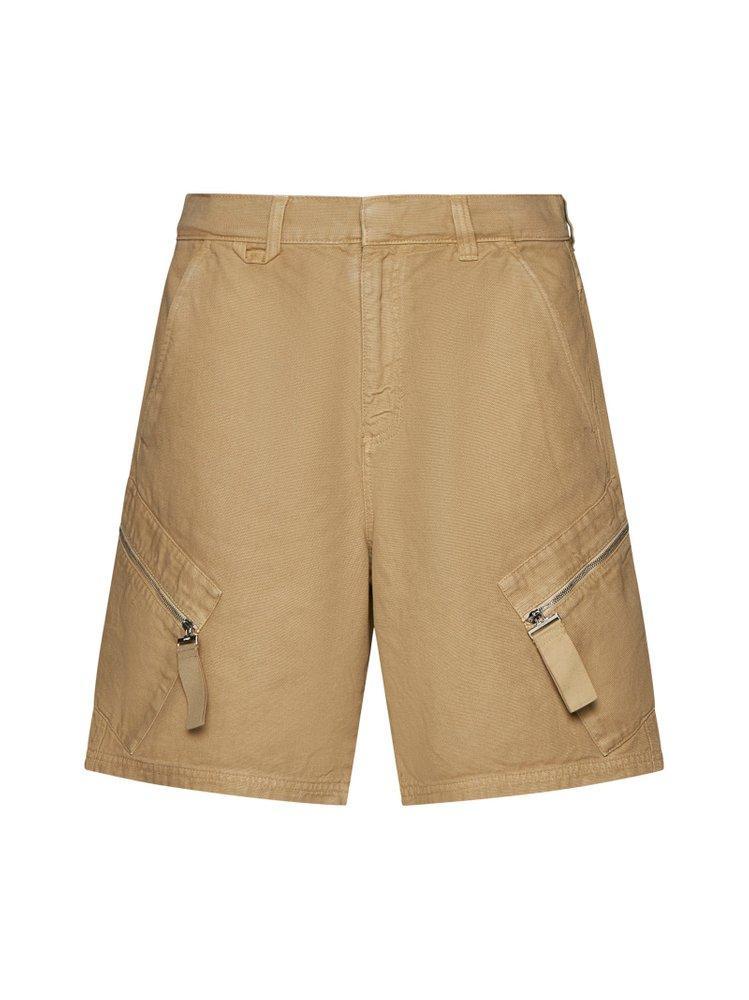 JACQUEMUS Zipped Cargo Shorts In Beige Product Image