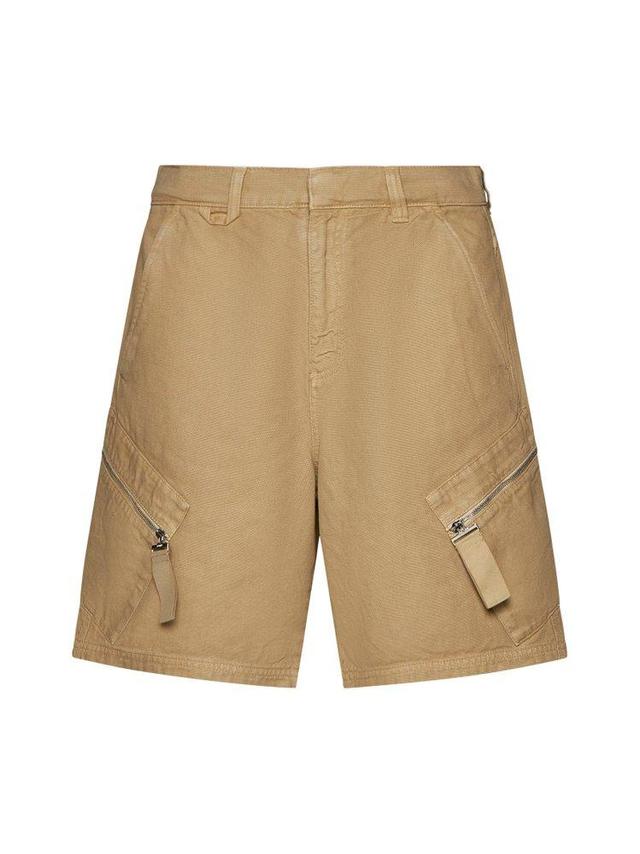 JACQUEMUS Zipped Cargo Shorts In Beige Product Image