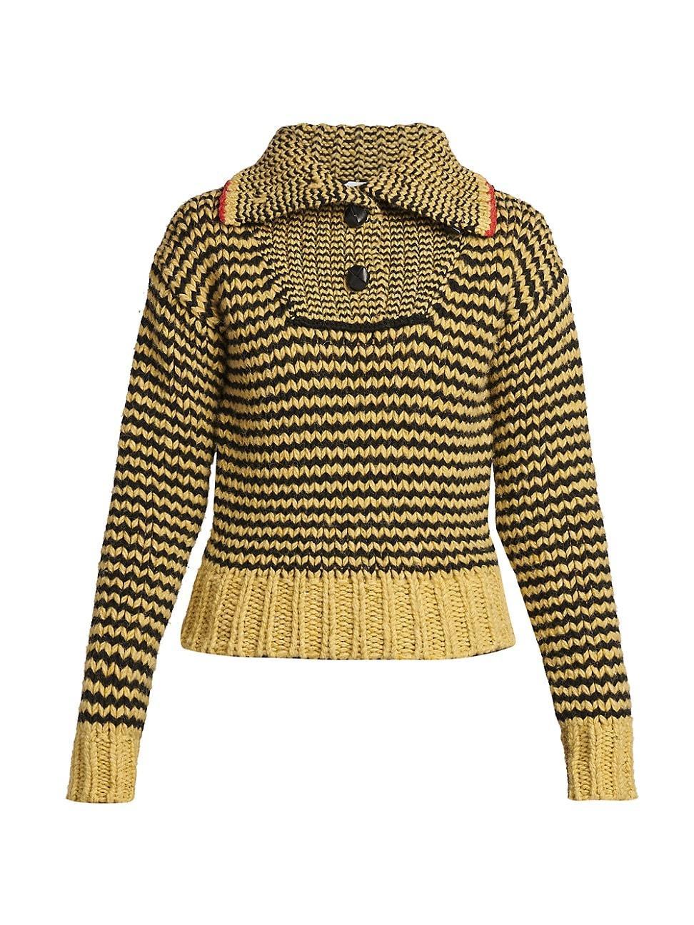 Womens Zig Zag Knit Sweater Product Image