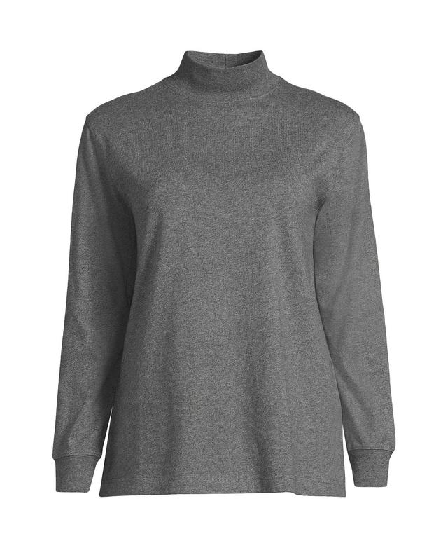 Womens Lands End Long Sleeve Super T Mock Neck Top Product Image