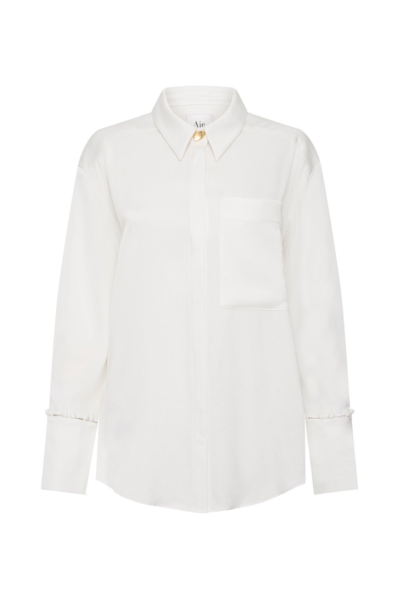 Riddle Buttoned Crepe Shirt Product Image