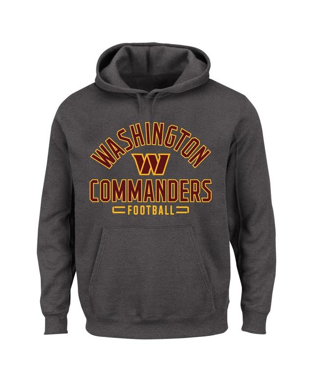 Mens Fanatics Heather Charcoal Washington Commanders Big and Tall Pullover Hoodie Product Image