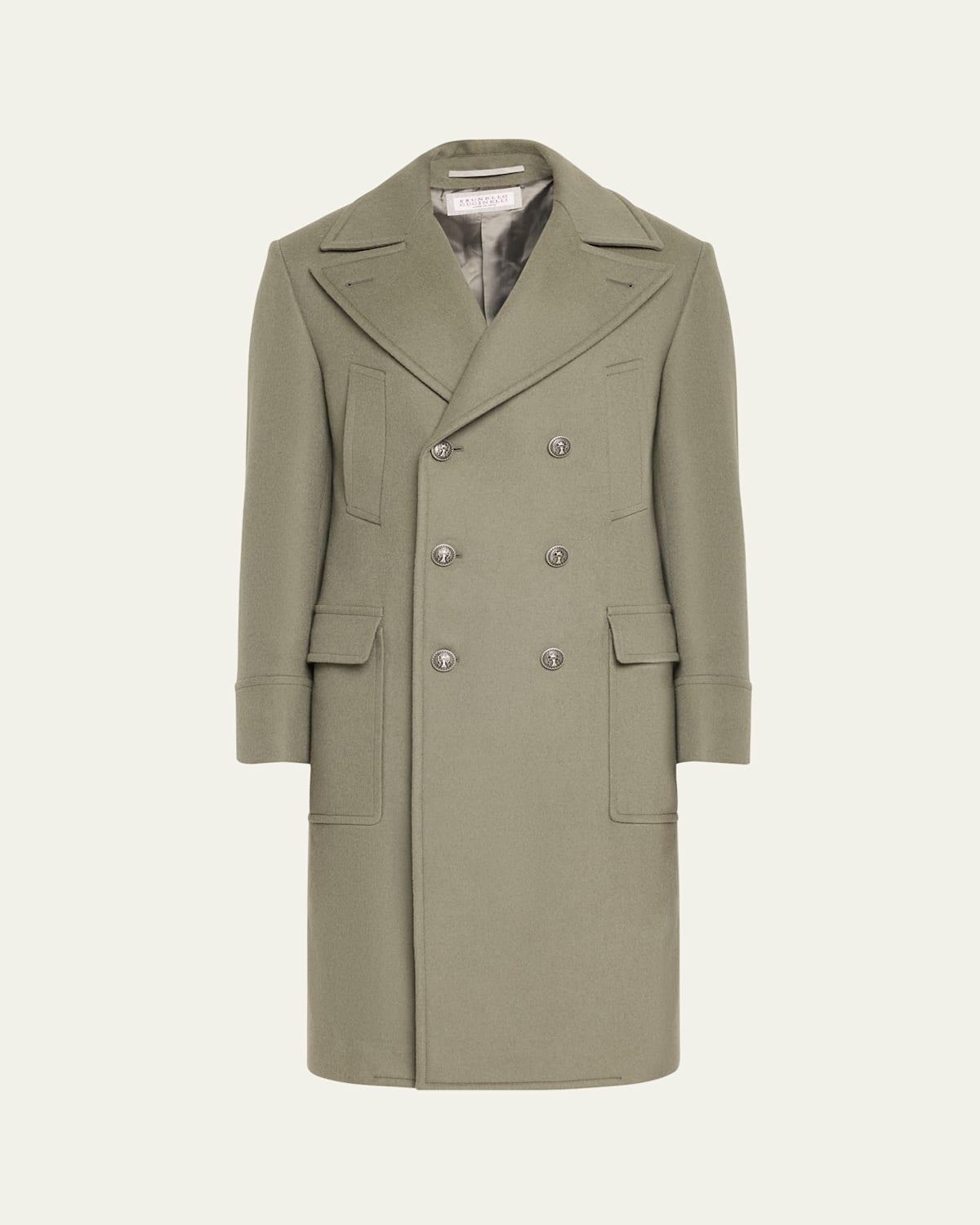 Mens Wool Double-Breasted Overcoat Product Image