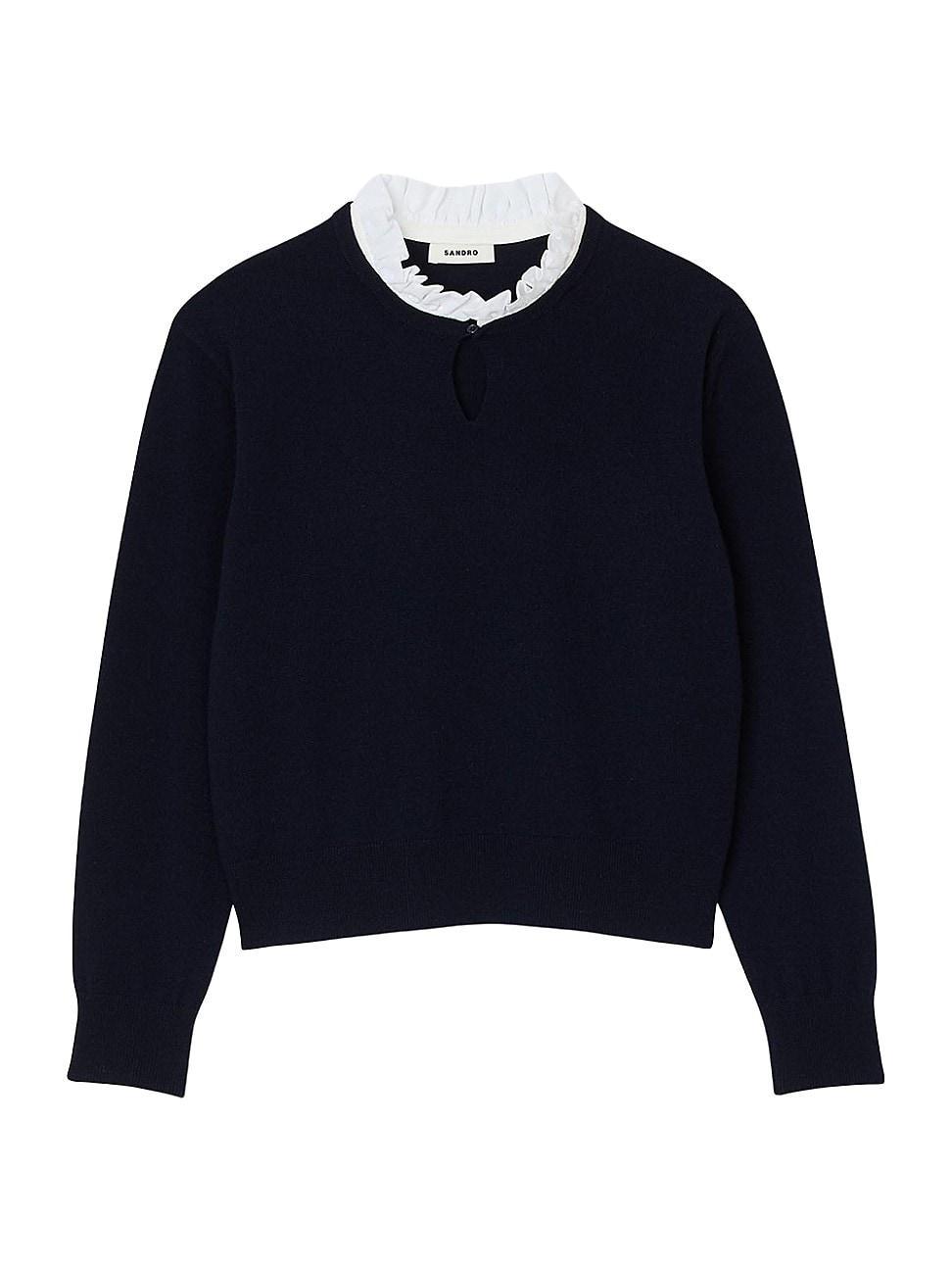 Womens Ruffled Wool and Cashmere Jumper Product Image