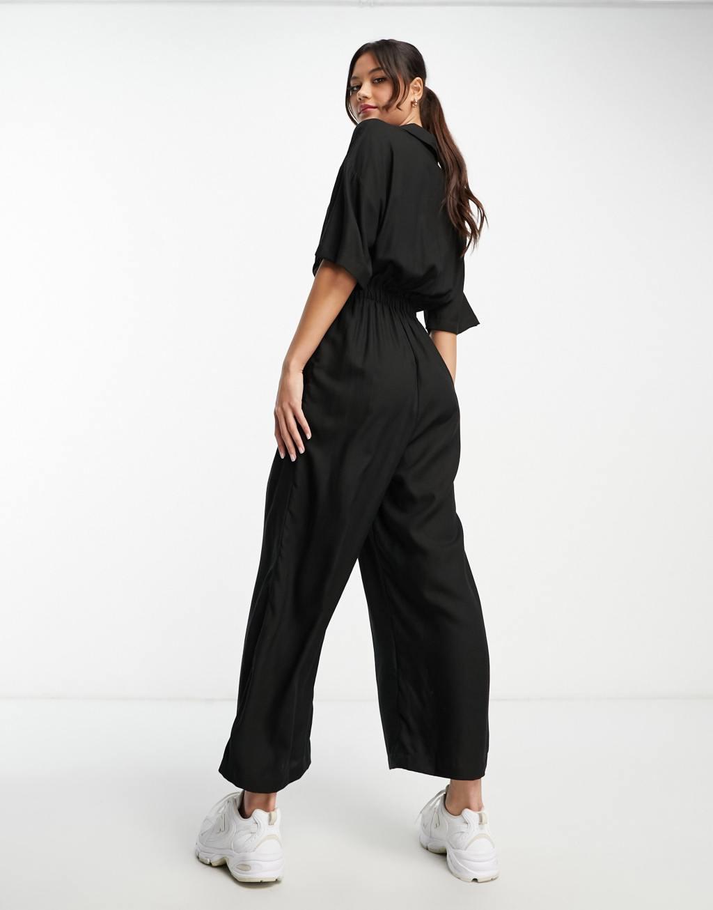 ASOS DESIGN oversized tie waist shirt jumpsuit Product Image