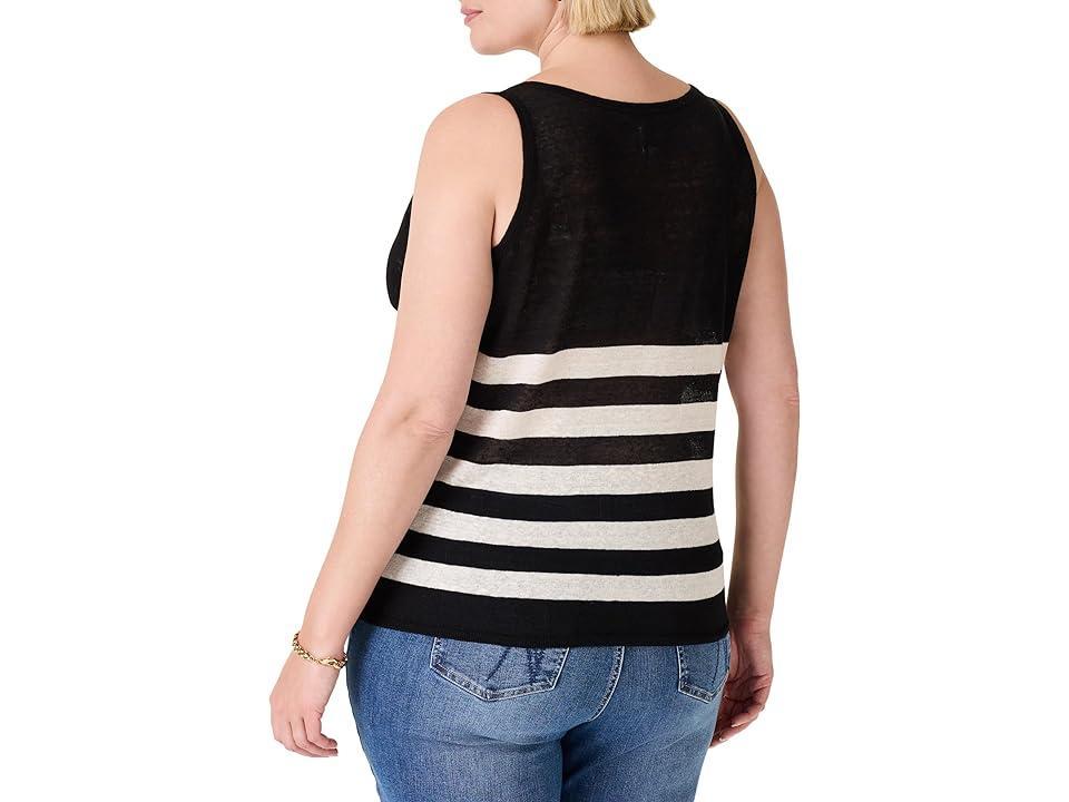 NIC+ZOE Plus Size Featherweight Striped Tank Multi) Women's Sweater Product Image