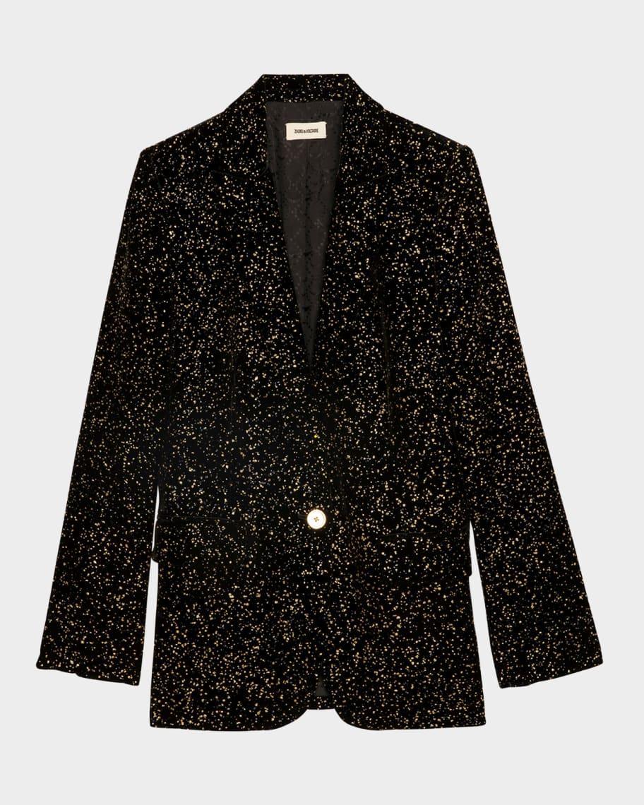 Valse Glitter Dots Velvet Blazer Product Image