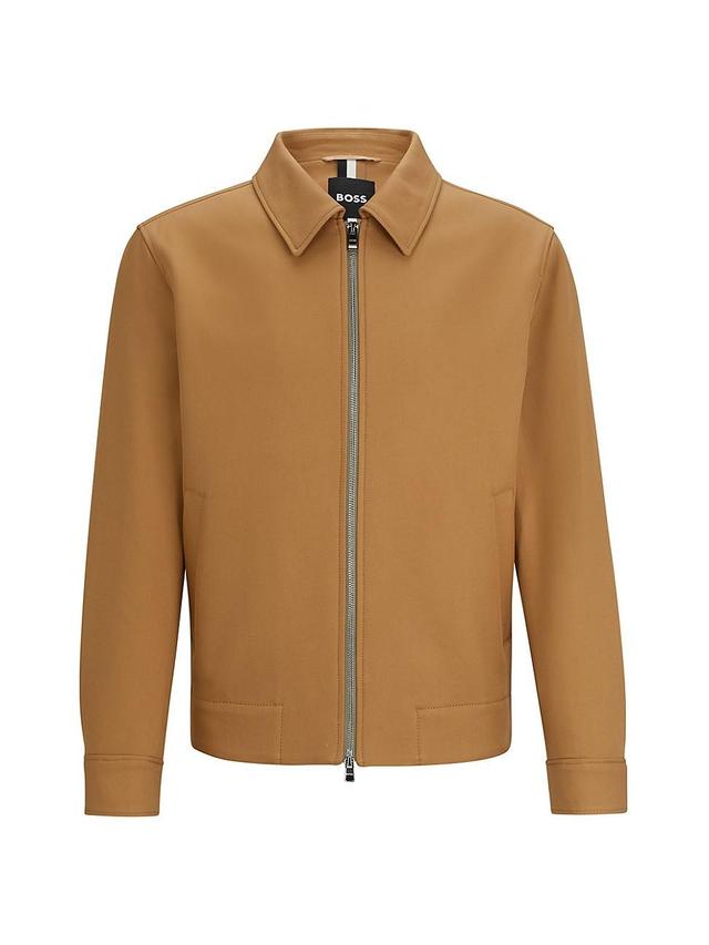 Mens Zip-Up Slim-Fit Jacket in Cotton Product Image