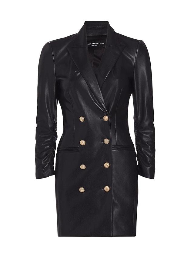 Womens Nala Faux Leather Blazer Dress Product Image