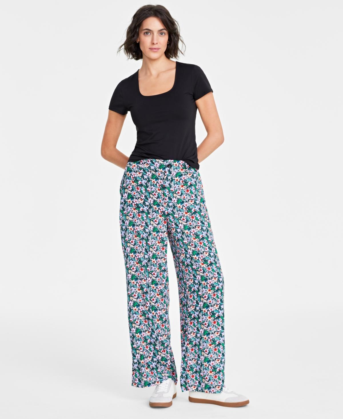 On 34th Womens Printed Wide-Leg Pants, Created for Macys Product Image