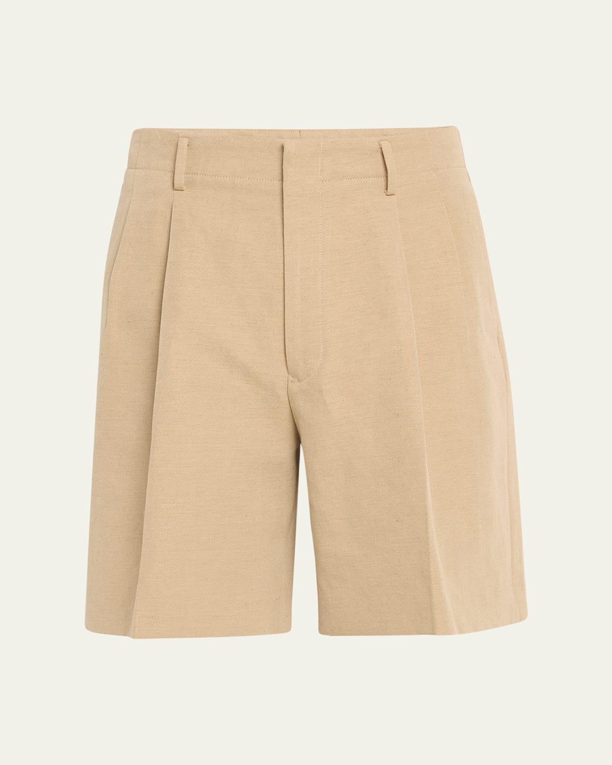 Mens Joetsu Pleated Twill Bermuda Shorts Product Image