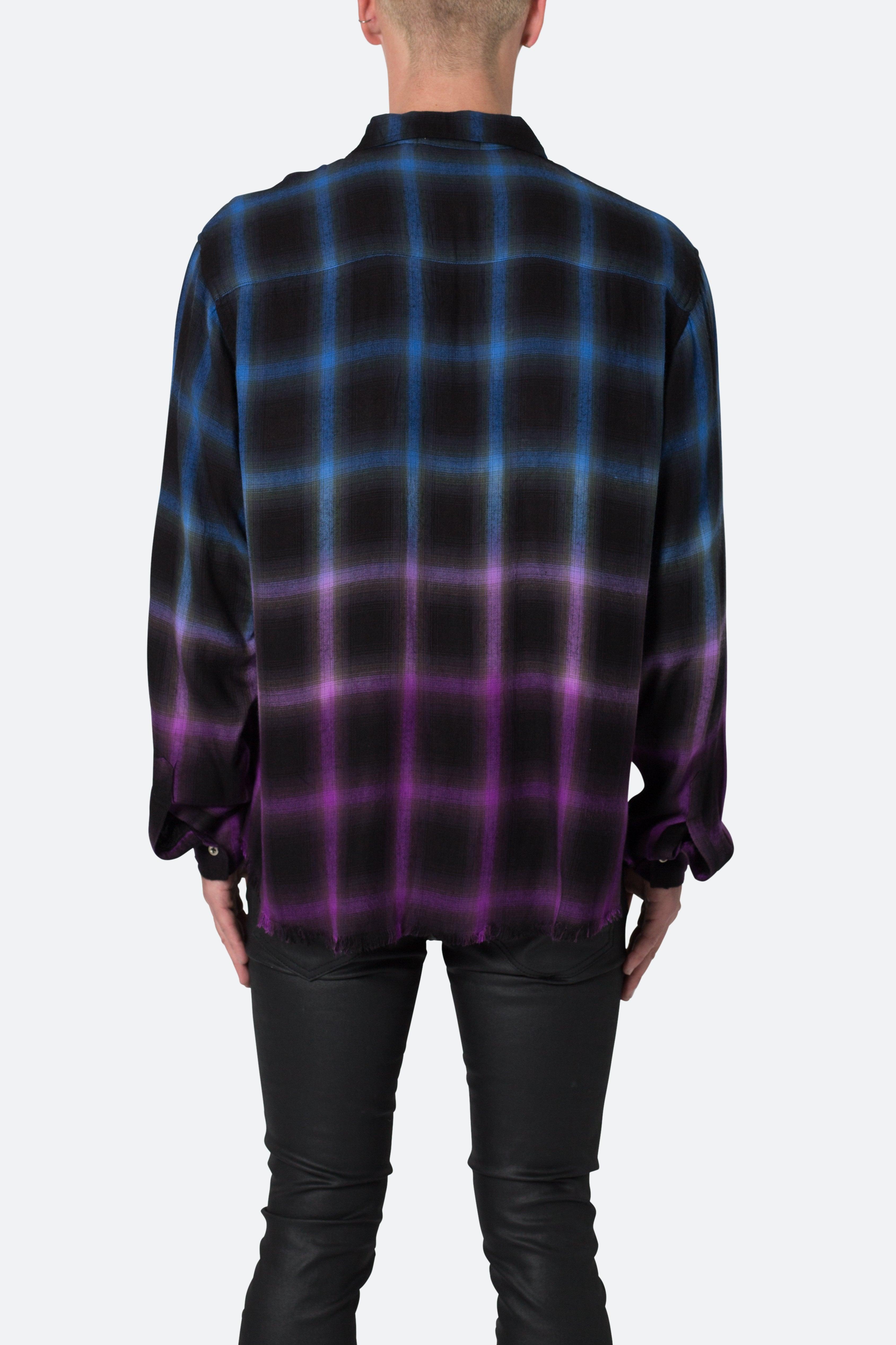 Ombre Flannel Shirt - Black/Purple Product Image