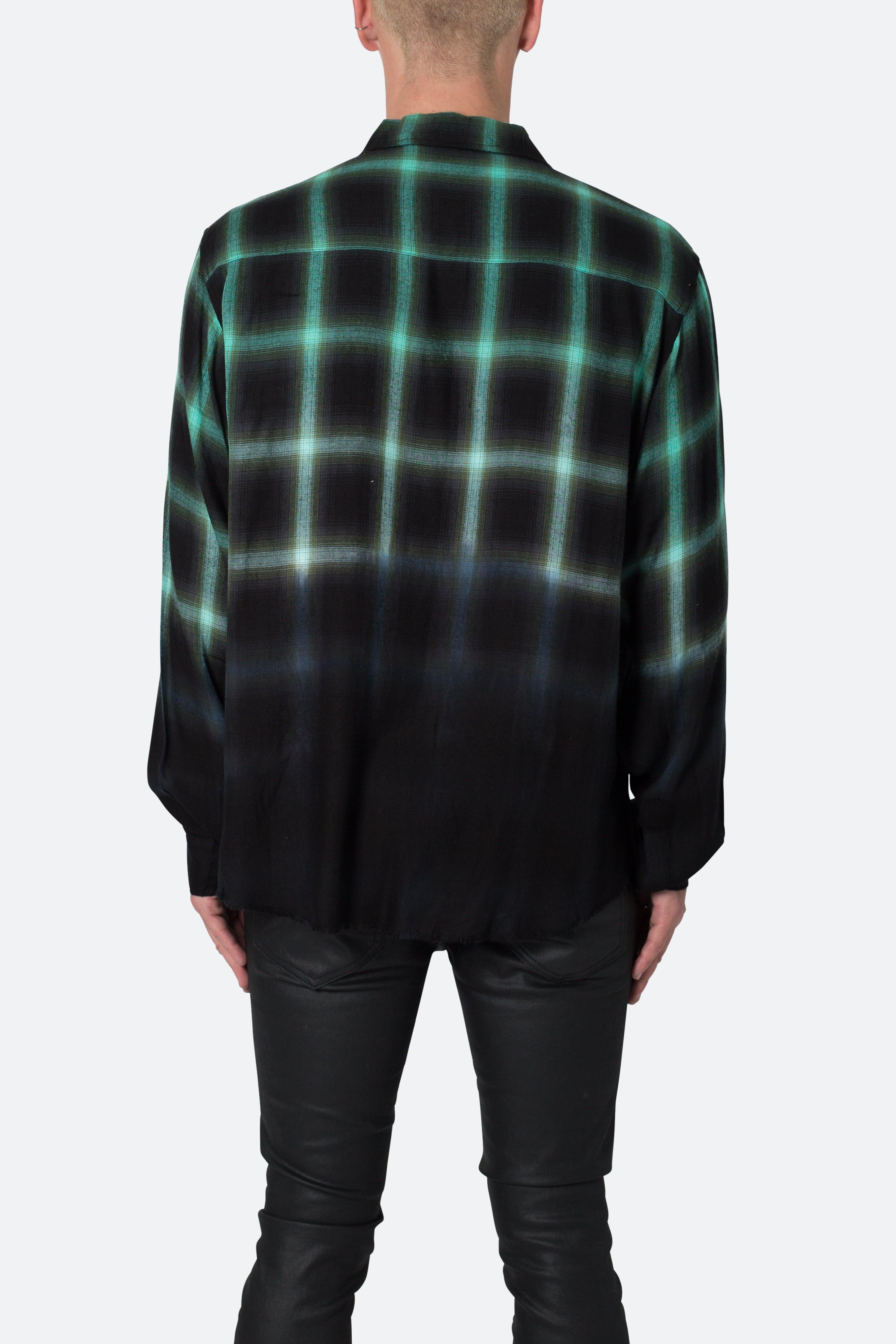 Ombre Flannel Shirt - Black/Green Product Image