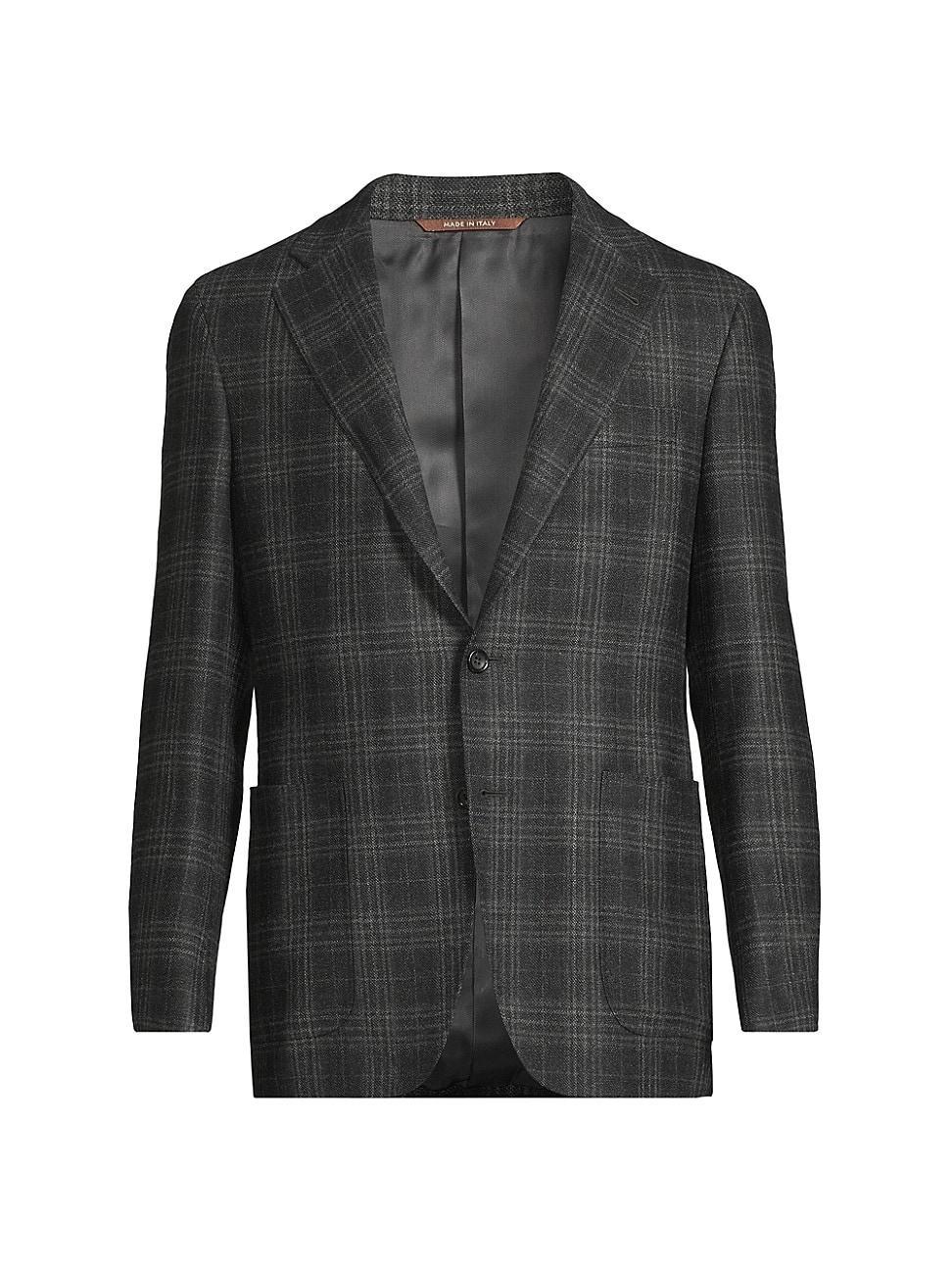 Mens Plaid Wool Trim-Fit Sportcoat Product Image