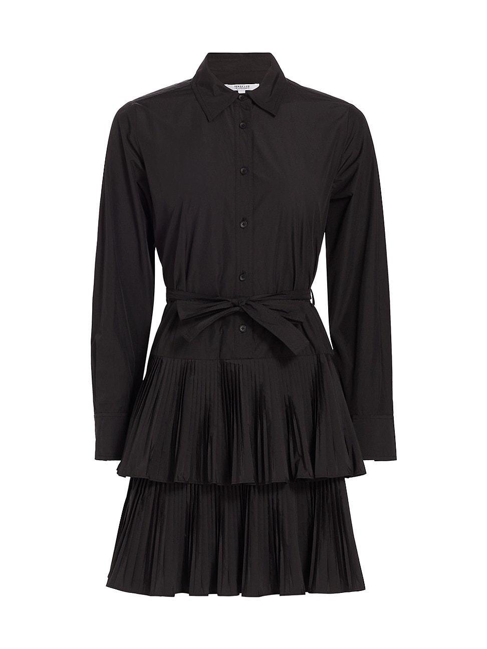 Womens Sterling Pleated Long-Sleeve Minidress Product Image