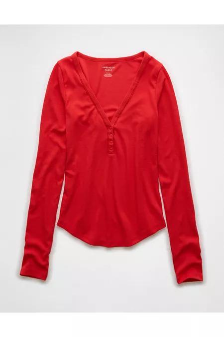 AE Long-Sleeve Henley T-Shirt Women's Product Image