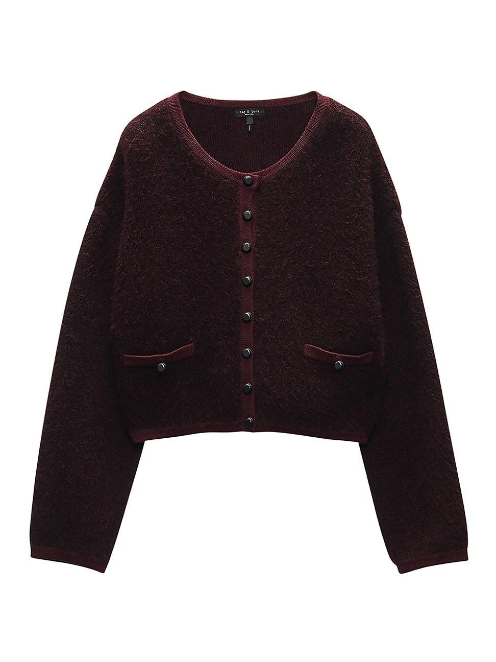 Womens Kaia Boucle Crewneck Cardigan product image