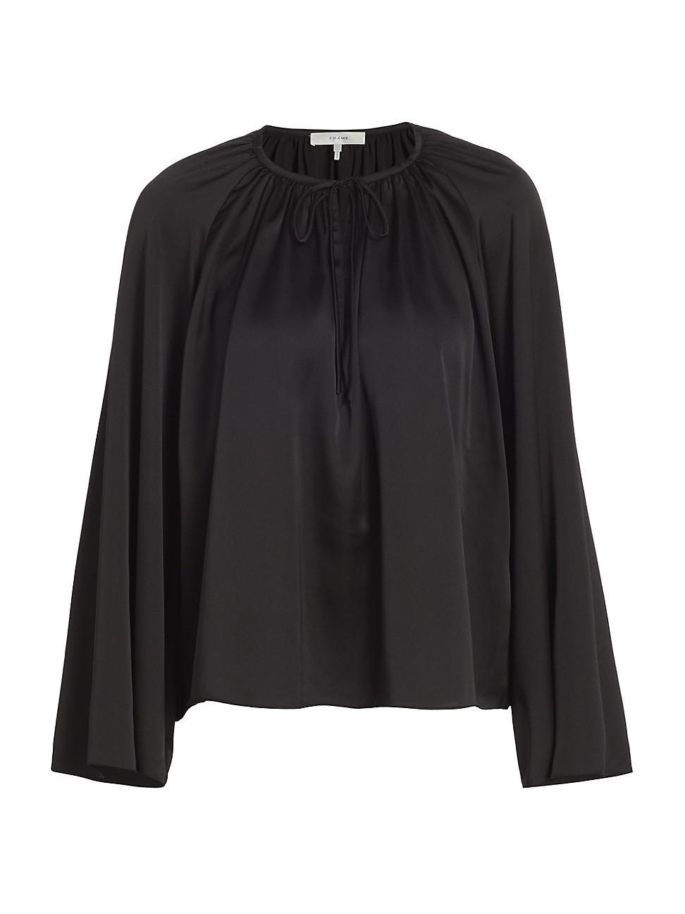 Womens Shirred Satin Blouse Product Image