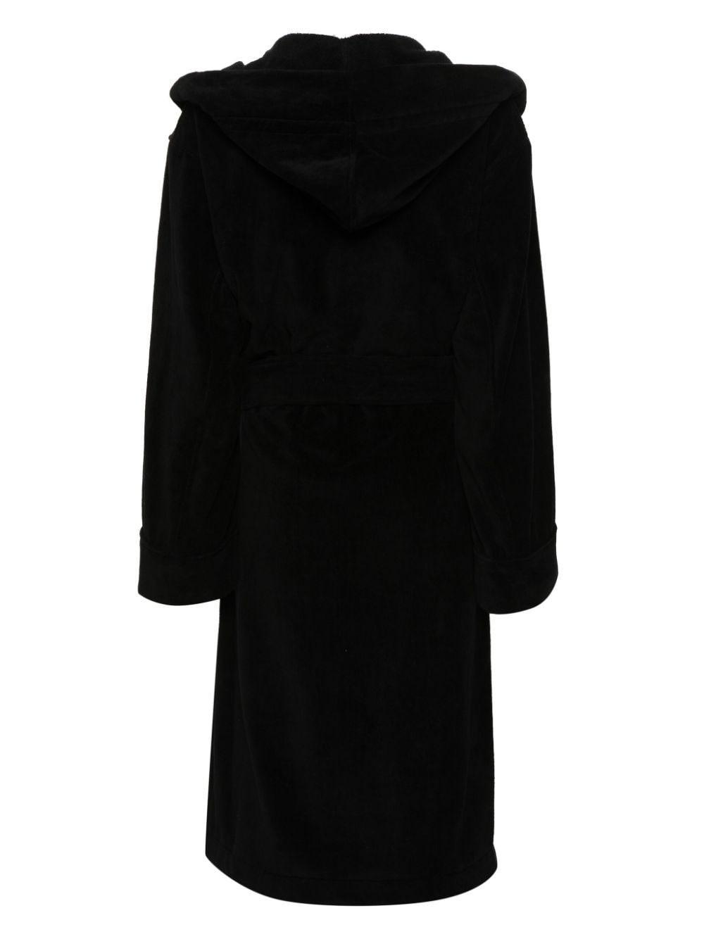 TOM FORD Hooded Cotton Bath Robe In Black Product Image