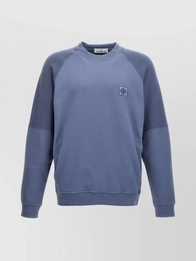 STONE ISLAND Logo Patch Sweatshirt In Blue Product Image