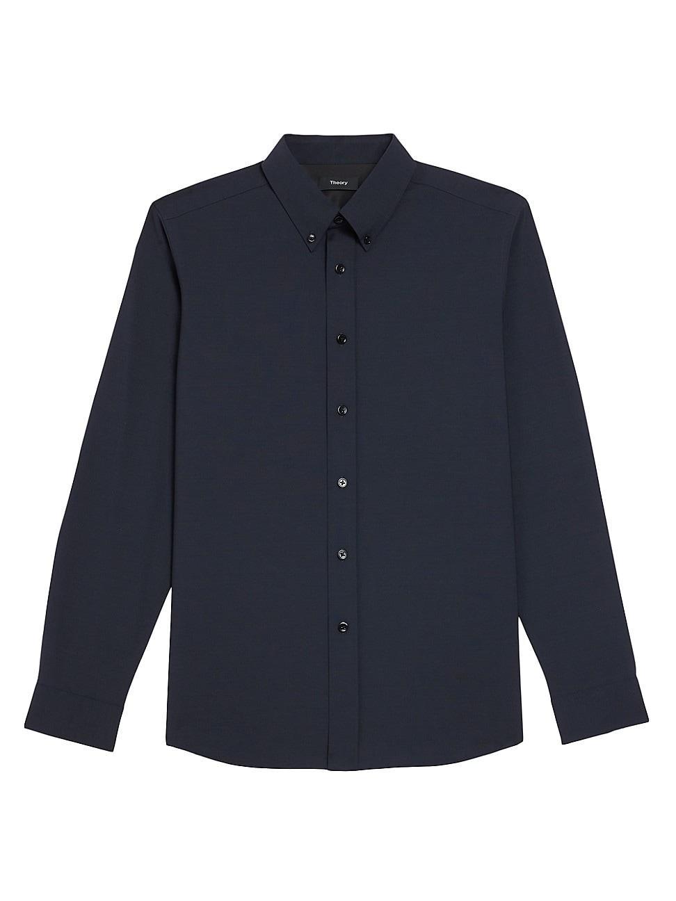 Theory Hugh Stretch Virgin Wool Button-Down Shirt Product Image