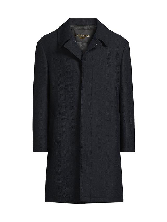 Mens Platinum Herringbone Wool-Blend Coat Product Image