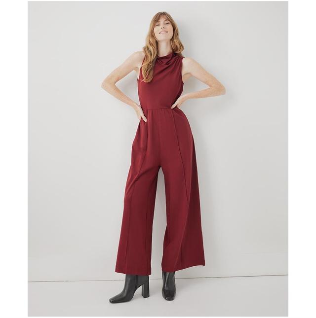 Organic Cotton Fit & Flare Cowl Neck Jumpsuit Product Image