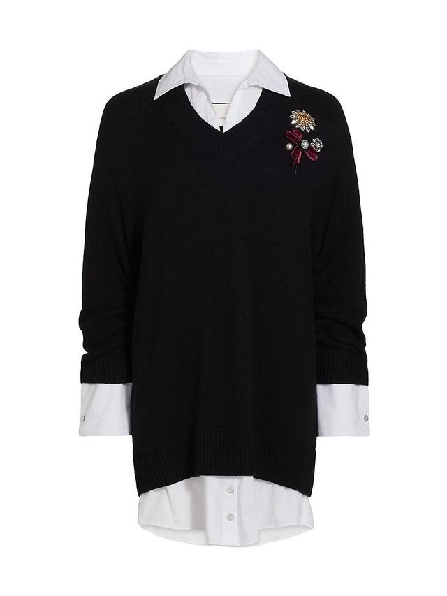 Womens Santina Brooch Sweater Minidress Product Image