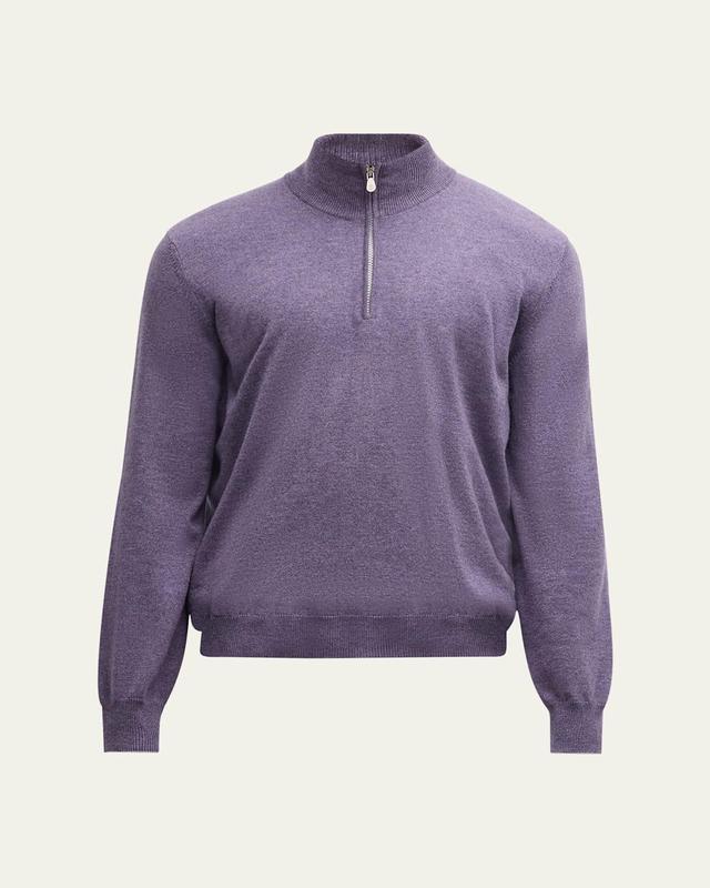 Mens Cashmere Quarter-Zip Sweater Product Image