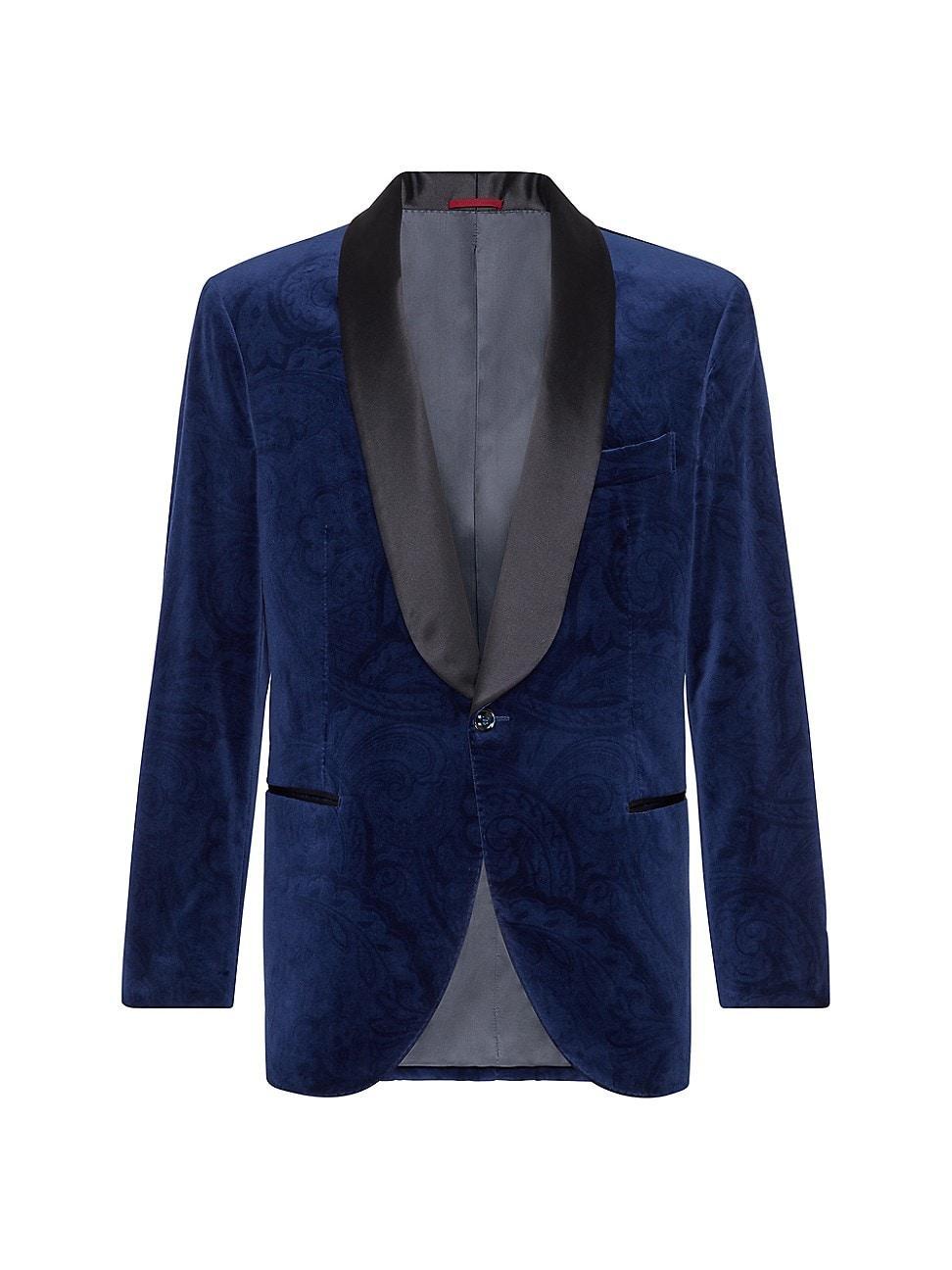 Mens Cotton Paisley Velvet Tuxedo Jacket Product Image