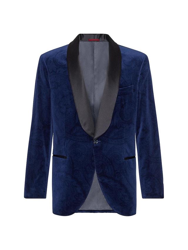 Mens Cotton Paisley Velvet Tuxedo Jacket Product Image