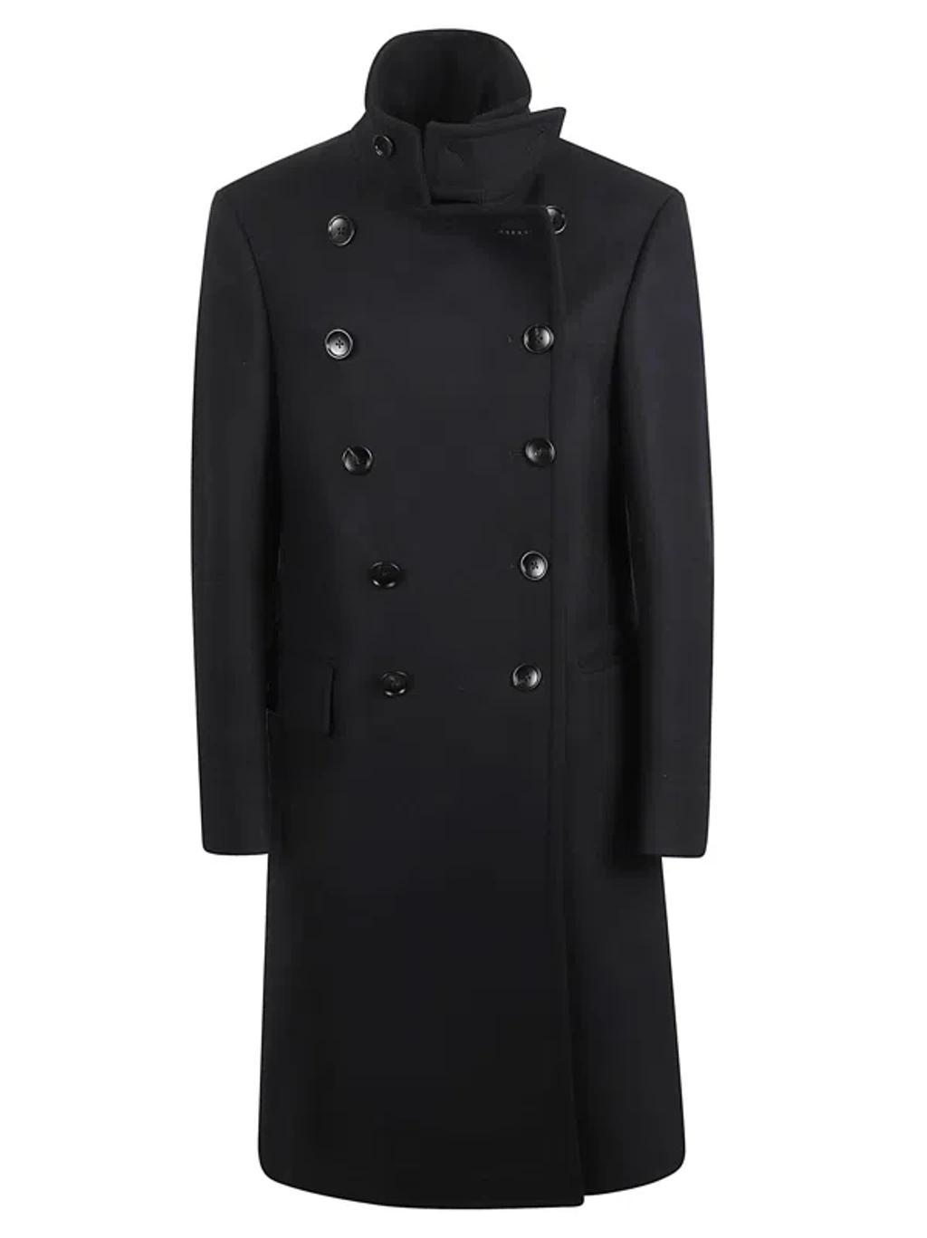 TOM FORD Black Double Breasted Trench Coat Product Image