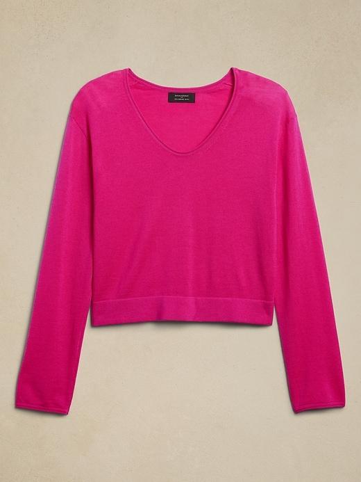 Merino Wool Cropped Sweater Product Image