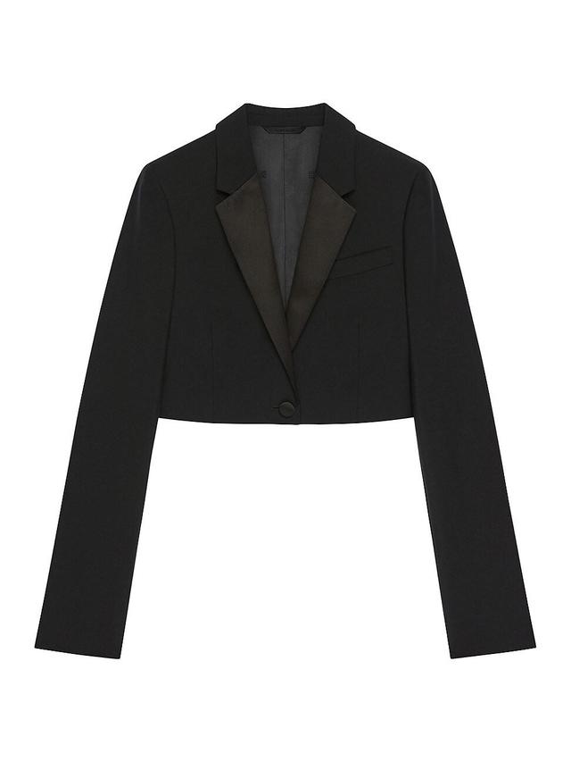 Womens Cropped Jacket in Wool and Mohair Product Image