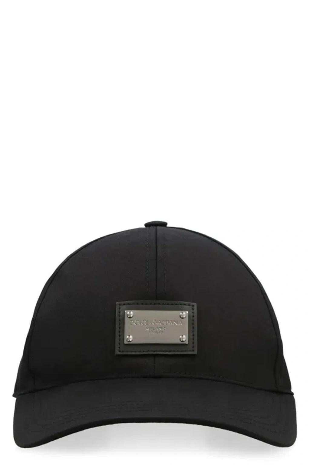 Baseball Cap With Logo Plaque In Blue Product Image