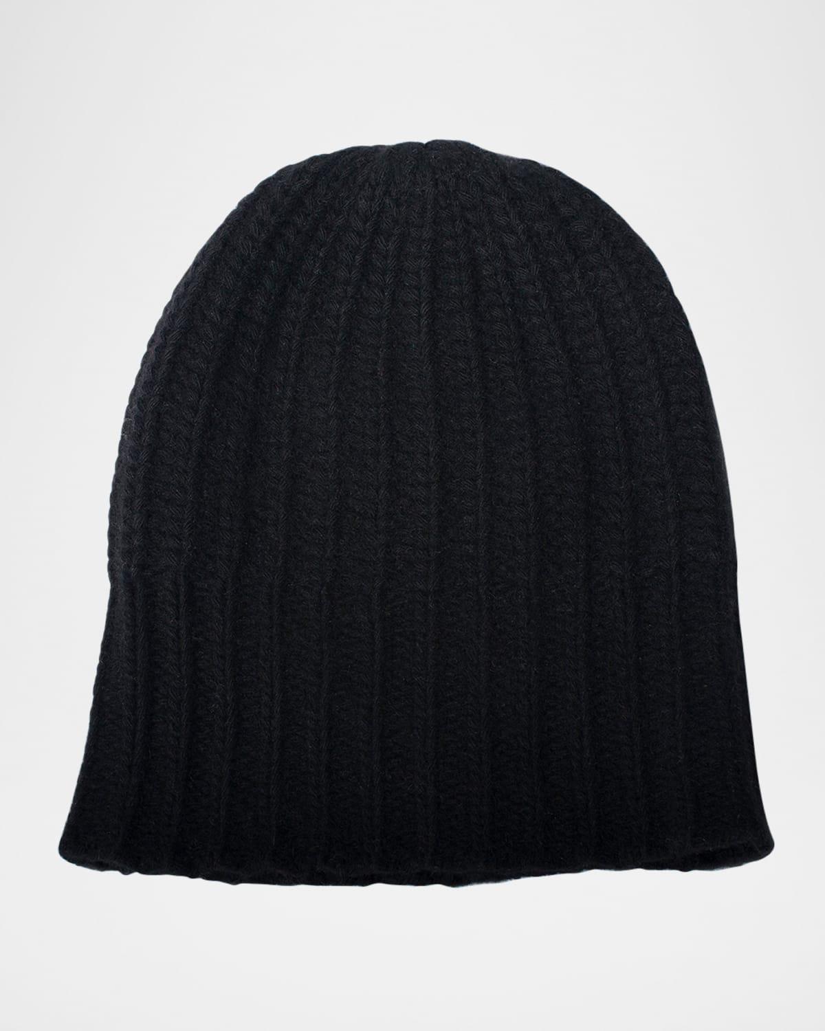 Men's Slouchy Ribbed Cashmere Beanie Product Image