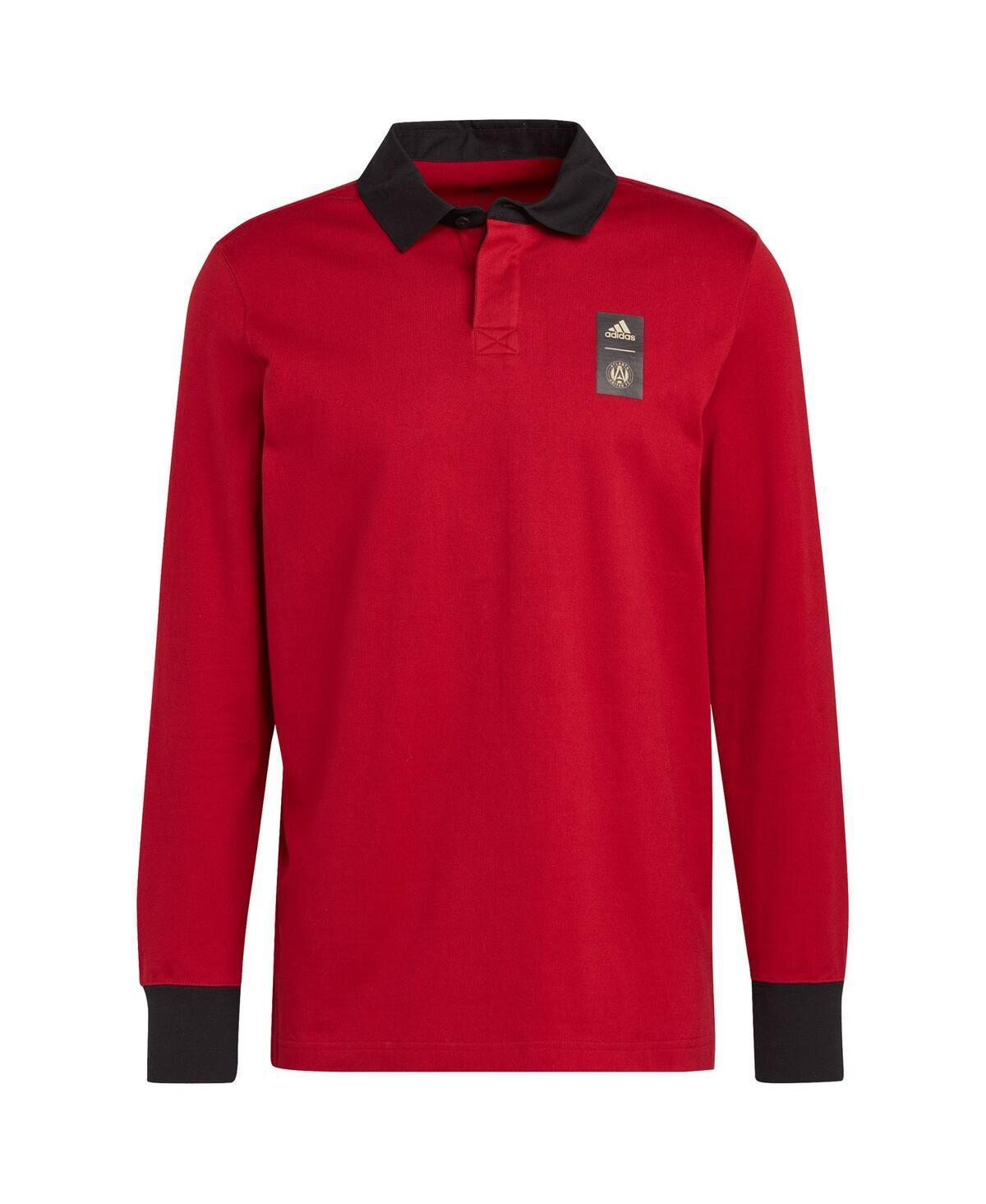 Mens adidas 2023 Player Red Atlanta United Fc Travel Long Sleeve Polo Shirt Product Image