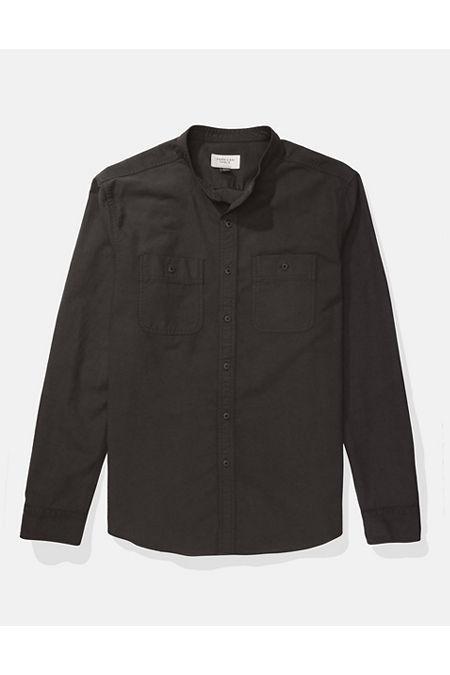 AE Band Collar Twill Button-Up Shirt Men's Product Image