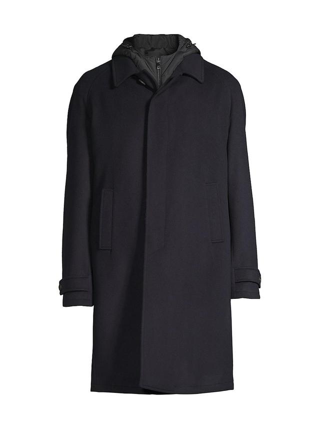 Mens Hooded Wool Coat Product Image