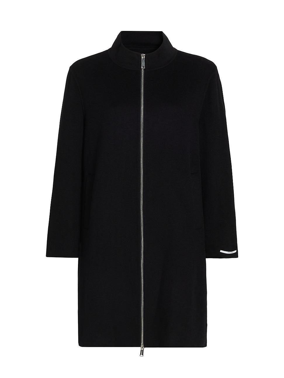 Salvia Wool-Blend Zip-Up Coat Product Image