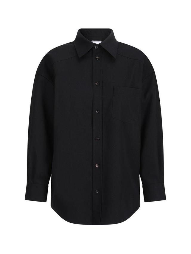 Oversized Twill Shirt In Black Product Image