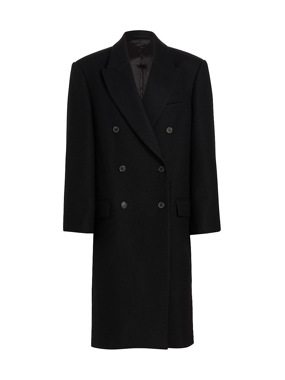 Womens Hailey Bieber Double-Breasted Wool Coat Product Image