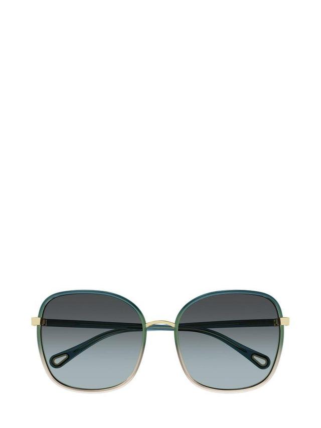 Eyewear Square Frame Sunglasses In Green Product Image