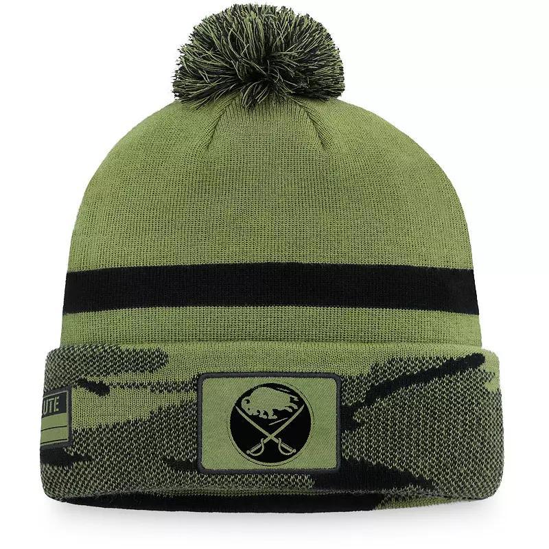 Mens Fanatics Camo Seattle Kraken Military-Inspired Appreciation Cuffed Knit Hat with Pom Product Image