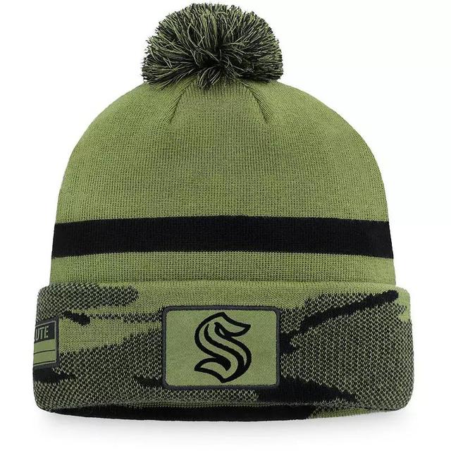 Mens Fanatics Branded Camo Buffalo Sabres Military Appreciation Cuffed Knit Hat with Pom Product Image