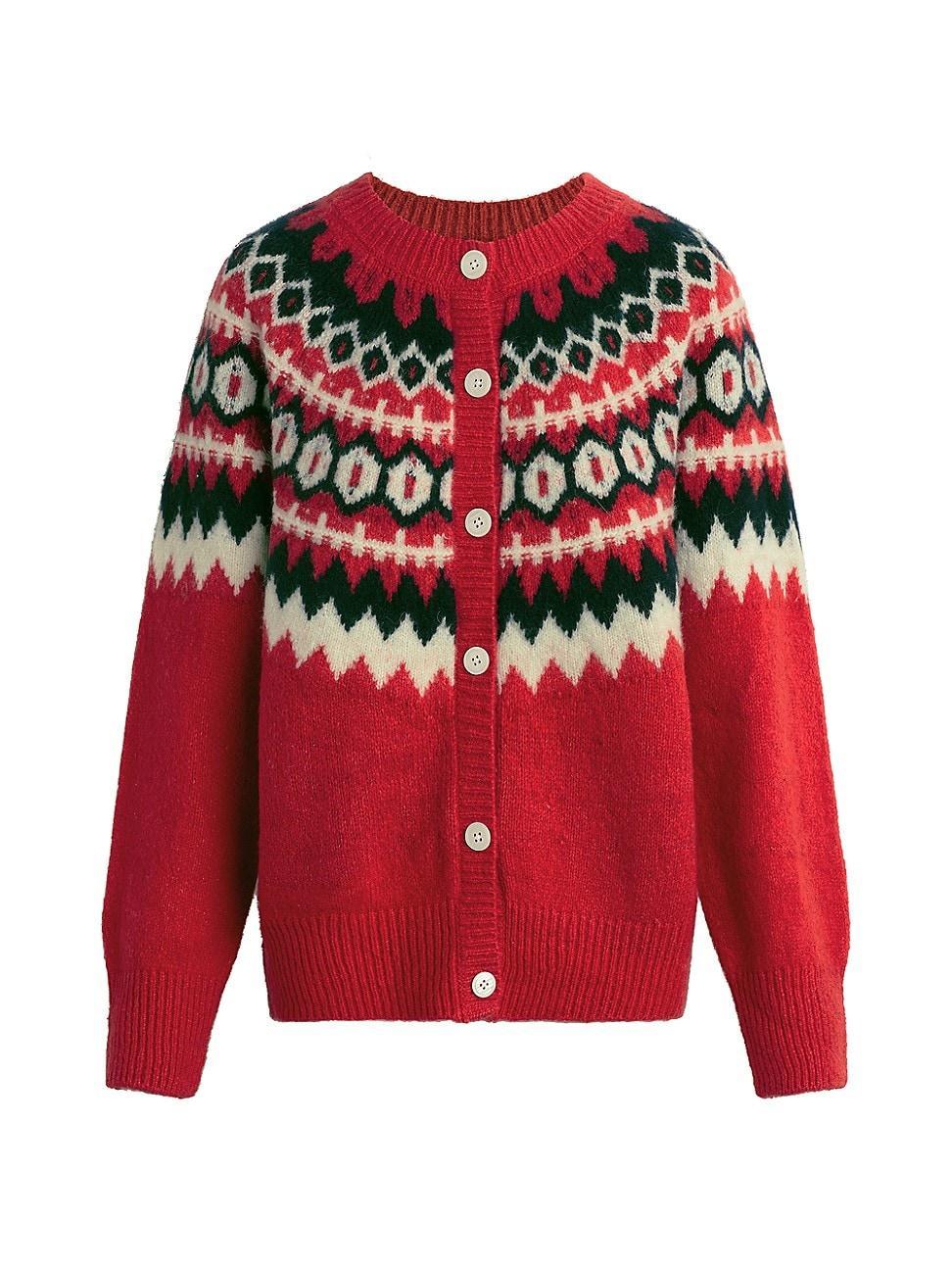 Womens The Snowed In Fair Isle Cardigan product image