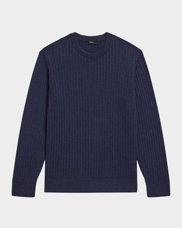 Mens Riland Cable-Knit Crewneck Sweater Product Image